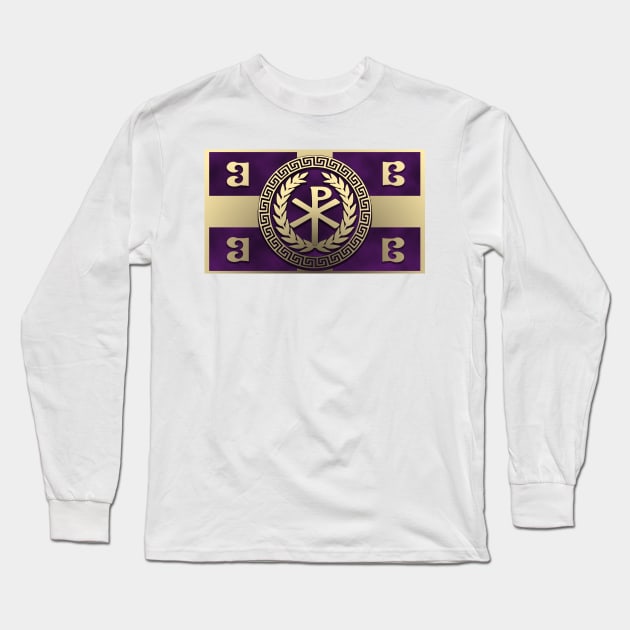 Byzantine Empire Flag of Constantinople Long Sleeve T-Shirt by AgemaApparel